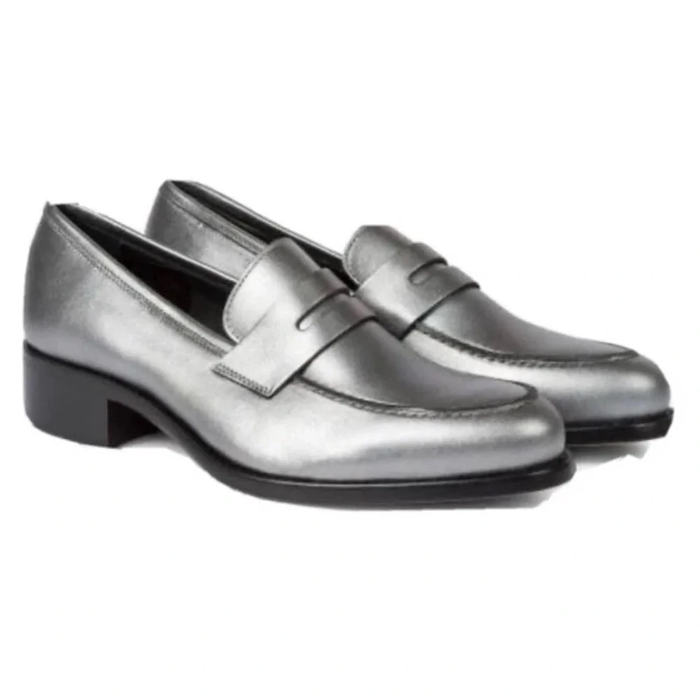 Paul‎ Smith Silver Slip-On Loafers